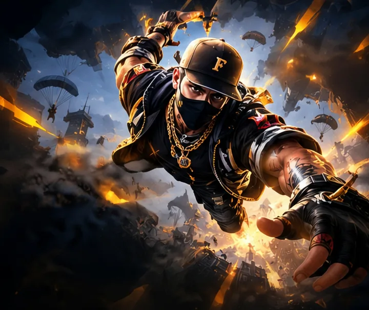 Jugador de Free Fire en accion